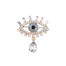 Load image into Gallery viewer, Fashion and Elegant Plated Gold Devil&#39;s Eye Tassel Brooch with Cubic Zirconia