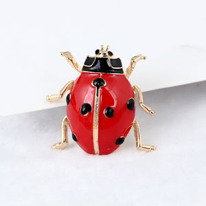 Simple and Cute Plated Gold Beetle Brooch