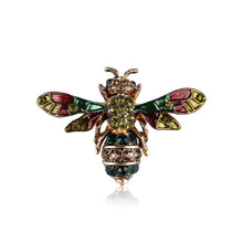 Load image into Gallery viewer, Fashion Vintage Plated Gold Color Bee Brooch with Cubic Zirconia