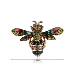 Fashion Vintage Plated Gold Color Bee Brooch with Cubic Zirconia