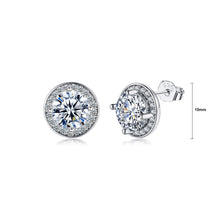 Load image into Gallery viewer, Simple Bright Geometric Round Cubic Zirconia Stud Earrings