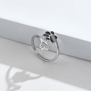 925 Sterling Silver Simple and Cute Dog Claw Open Ring