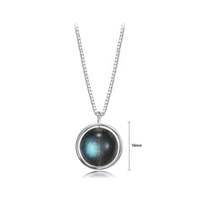 Load image into Gallery viewer, 925 Sterling Silver Fashion Simple Geometric Round Bead Imitation Moonstone Pendant with Necklace
