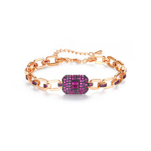 Load image into Gallery viewer, Fashion Temperament Plated Rose Gold Geometric Bracelet with Cubic Zirconia