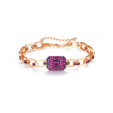 Fashion Temperament Plated Rose Gold Geometric Bracelet with Cubic Zirconia