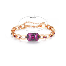 Load image into Gallery viewer, Fashion Temperament Plated Rose Gold Geometric Bracelet with Cubic Zirconia