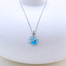 Load image into Gallery viewer, 925 Sterling Silver Fashion Simple Geometric Planet Blue Opal Pendant with Necklace
