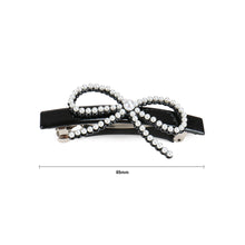 Load image into Gallery viewer, Simple and Sweet Black Ribbon Hair Slide with Imitation Pearl