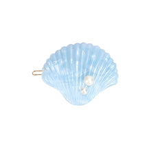 Load image into Gallery viewer, Simple and Sweet Light Blue Shell Imitation Pearl Hair Clip