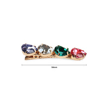Load image into Gallery viewer, Simple Temperament Plated Gold Geometric Color Cubic Zirconia Hair Clip