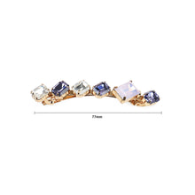 Load image into Gallery viewer, Simple Fashion Plated Gold Geometric Square Purple Cubic Zirconia Hair Clip