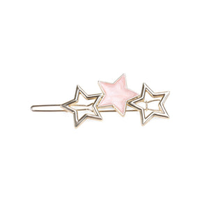 Simple Temperament Plated Gold Pink Star Hair Clip