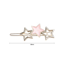 Load image into Gallery viewer, Simple Temperament Plated Gold Pink Star Hair Clip