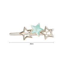 Load image into Gallery viewer, Simple Temperament Plated Gold Green Star Hair Clip