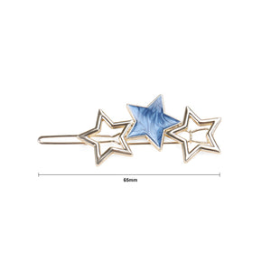 Simple Temperament Plated Gold Blue Star Hair Clip