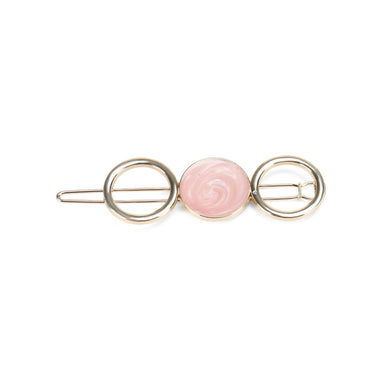 Fashion Simple Plated Gold Pink Round Hair Clip