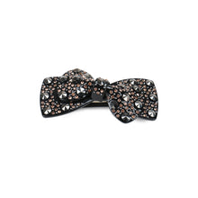 Load image into Gallery viewer, Fashion Bright Black Ribbon Hair Slide with Champagne Cubic Zirconia
