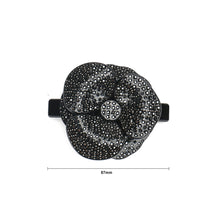 Load image into Gallery viewer, Fashion and Elegant Black Flower Large Hair Slide with Cubic Zirconia