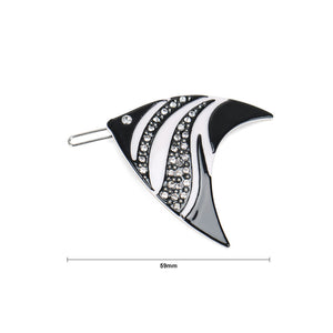 Simple and Cute Black Tropical Fish Hair Clip with Cubic Zirconia