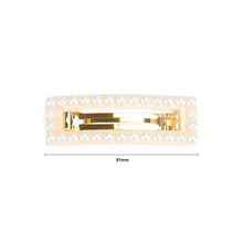 Load image into Gallery viewer, Fashion Simple Hollow Geometric Rectangle Imitation Pearl Hair Slide