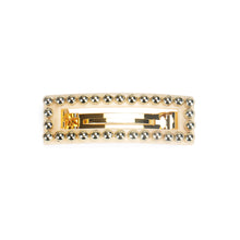 Load image into Gallery viewer, Fashion and Simple Plated Gold Hollow Geometric Rectangular Round Bead Hair Slide