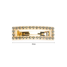 Load image into Gallery viewer, Fashion and Simple Plated Gold Hollow Geometric Rectangular Round Bead Hair Slide