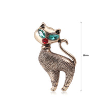 Load image into Gallery viewer, Fashion and Simple Plated Gold Cat Brooch with Cubic Zirconia