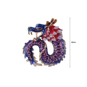 Fashion Personality Enamel Purple Twelve Zodiac Dragon Brooch