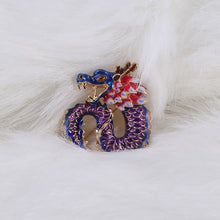 Load image into Gallery viewer, Fashion Personality Enamel Purple Twelve Zodiac Dragon Brooch