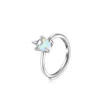 Load image into Gallery viewer, 925 Sterling Silver Simple Fashion Unicorn Adjustable Ring with Cubic Zirconia