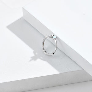 925 Sterling Silver Simple Fashion Unicorn Adjustable Ring with Cubic Zirconia