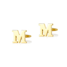 Load image into Gallery viewer, Fashion Simple Plated Gold English Alphabet M Cufflinks