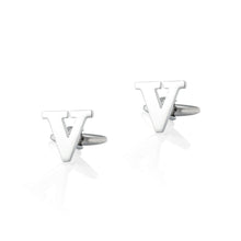 Load image into Gallery viewer, Fashion Simple English Alphabet V Cufflinks