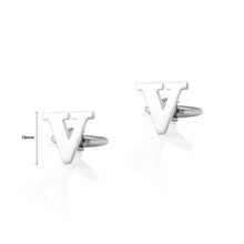 Load image into Gallery viewer, Fashion Simple English Alphabet V Cufflinks