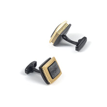 Load image into Gallery viewer, Fashion Temperament Golden Line Geometric Square Cufflinks
