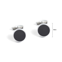 Load image into Gallery viewer, Fashion Simple Black Geometric Round Cufflinks