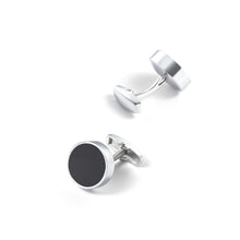 Load image into Gallery viewer, Fashion Simple Black Geometric Round Cufflinks