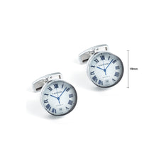 Load image into Gallery viewer, Fashion Temperament Clock Shape Geometric Round Cufflinks