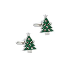 Load image into Gallery viewer, Fashionable Simple Enamel Christmas Tree Cufflinks