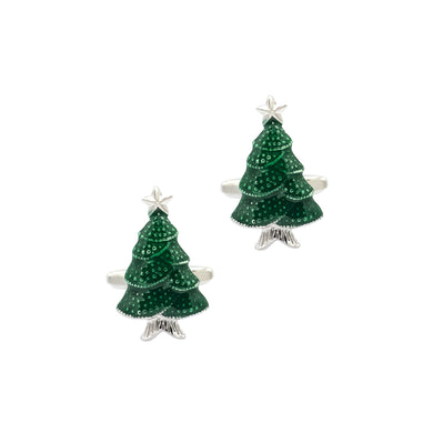 Fashion and Elegant Green Christmas Tree Cufflinks