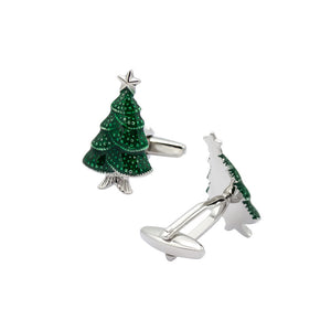 Fashion and Elegant Green Christmas Tree Cufflinks