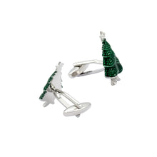 Load image into Gallery viewer, Fashion and Elegant Green Christmas Tree Cufflinks