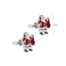 Load image into Gallery viewer, Fashion and Fun Red Enamel Santa Claus Cufflinks