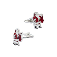 Load image into Gallery viewer, Fashion and Fun Red Enamel Santa Claus Cufflinks