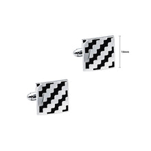 Load image into Gallery viewer, Fashion Personality Black Striped Enamel Geometric Square Cufflinks