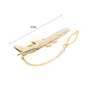 Fashion Simple Plated Gold Airplane Tie Clip