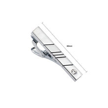 Load image into Gallery viewer, Simple and Fashion Geometric Rectangular Tie Clip with Cubic Zirconia