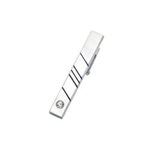Load image into Gallery viewer, Simple and Fashion Geometric Rectangular Tie Clip with Cubic Zirconia