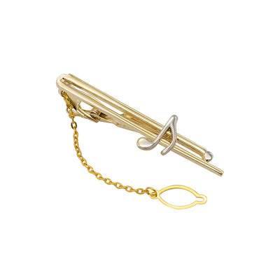 Simple Fashion Plated Gold Music Note Geometric Tie Clip