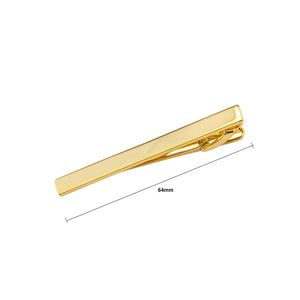 Simple and Fashion Plated Gold Geometric Rectangular Tie Clip